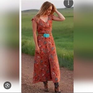 Willow & Clay Orange Paisley Maxi Dress